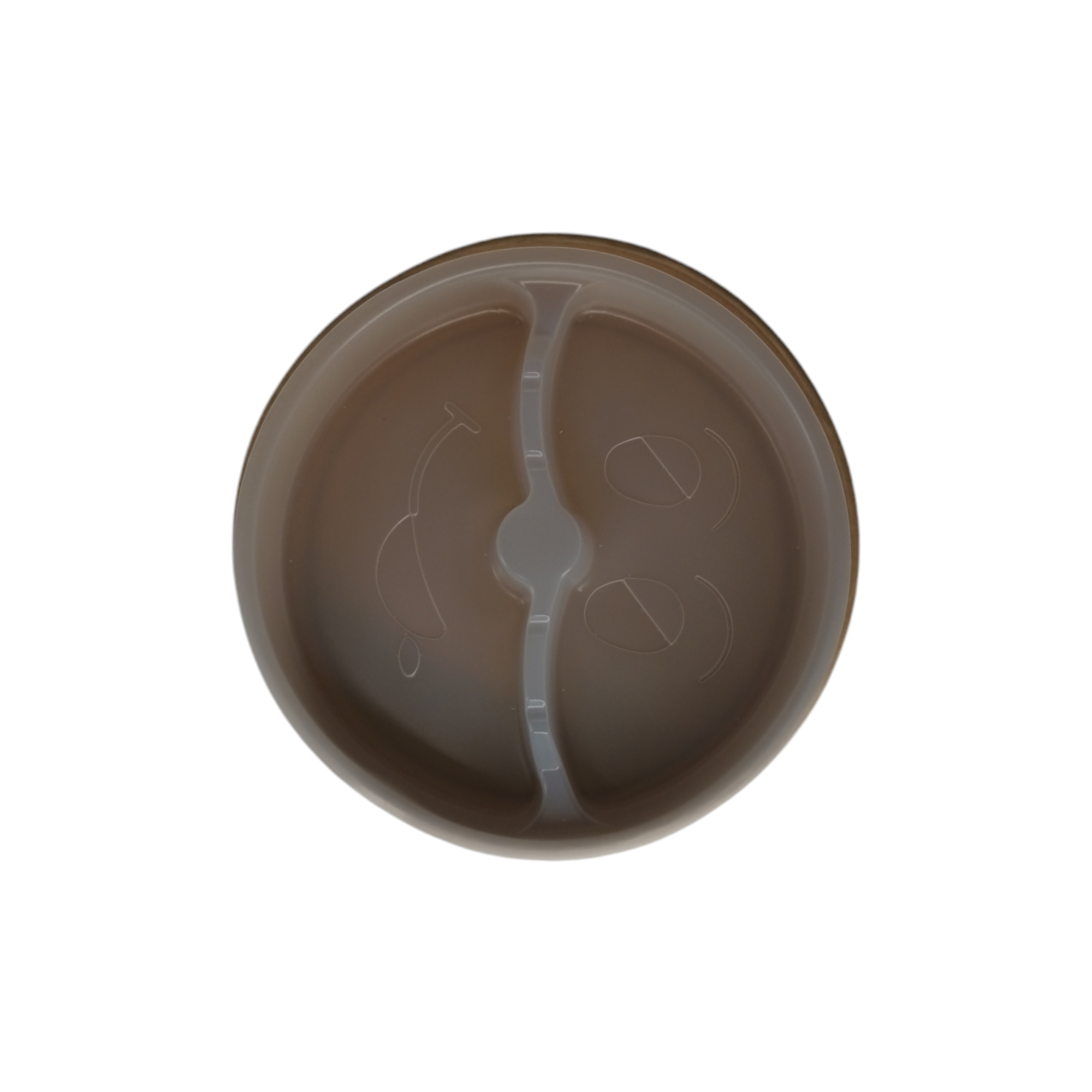 Insert 2 compartiments transparent en plastique RPET de diamètre 163 mm pour Pot Salade 1100 ml